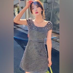 Black and white mini dress